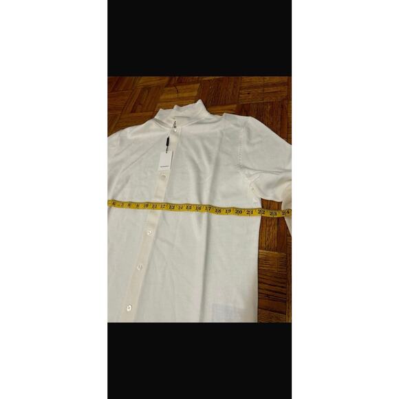 Suitsupply Merino Long Sleeve Polo Cardigan Off-White Size XL NWT - Picture 9 of 10